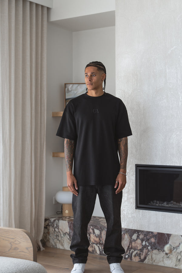Grails Apparel Classic Tee in black - 260gsm heavyweight oversized cotton t-shirt, Australian streetwear