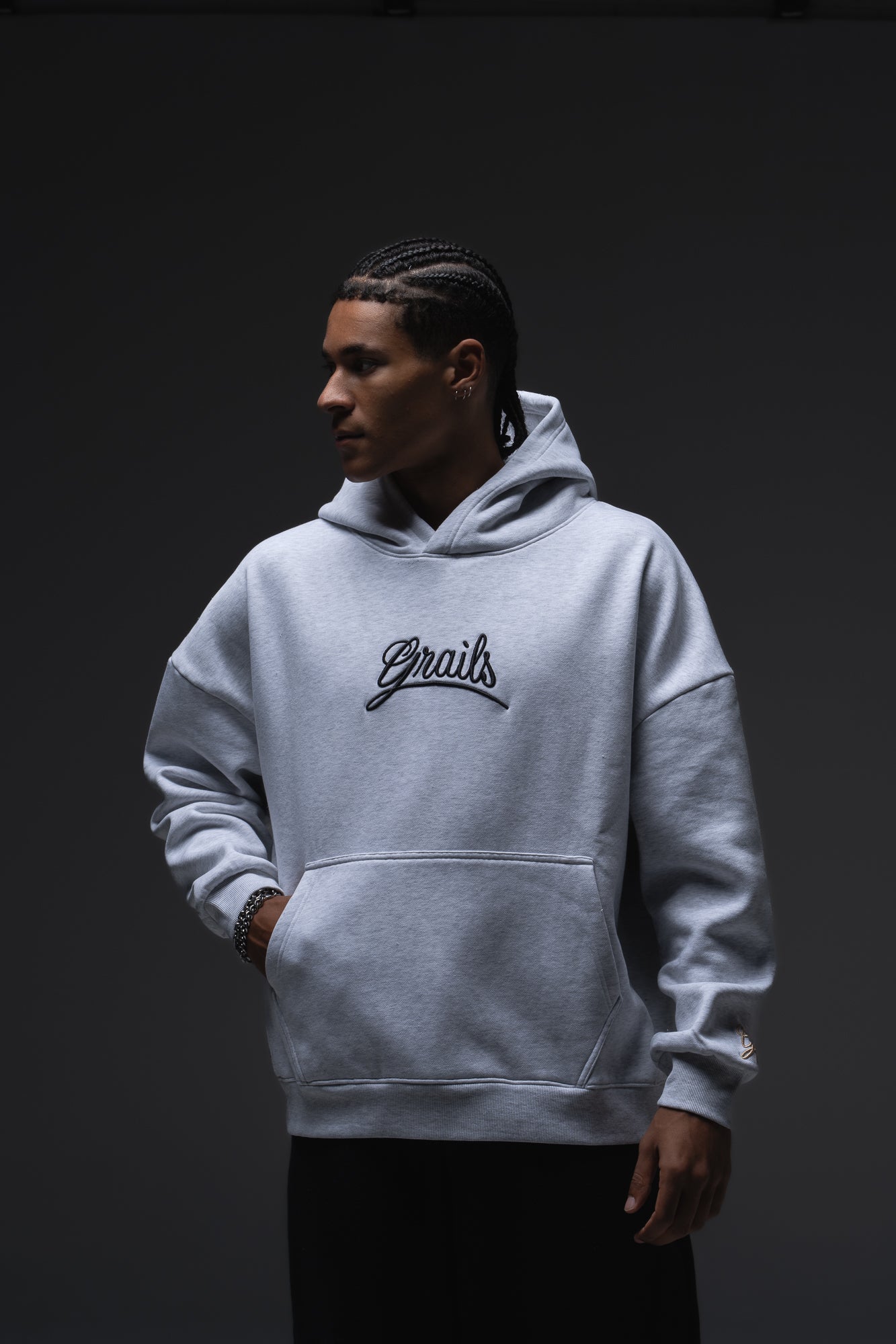 Calligraphy Hoody dropped shoulder oversized silhouette - Grails Apparel 460gsm heavyweight fleece hoodie Australia