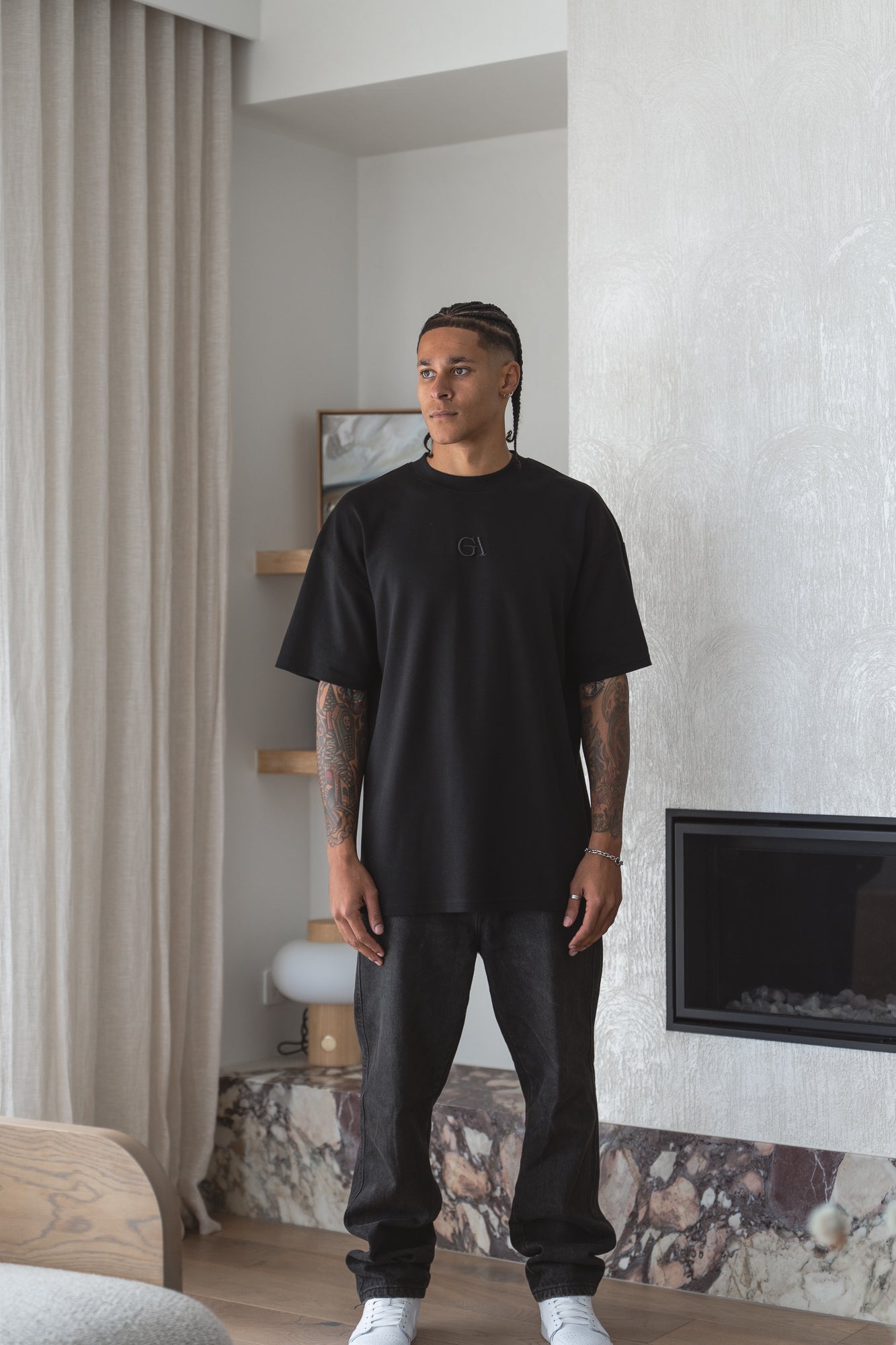 Grails Apparel Classic Tee in black - 260gsm heavyweight oversized cotton t-shirt, Australian streetwear